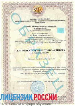 Образец сертификата соответствия аудитора №ST.RU.EXP.00005397-3 Великий Новгород Сертификат ISO/TS 16949