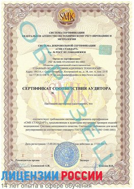 Образец сертификата соответствия аудитора Великий Новгород Сертификат ISO 13485